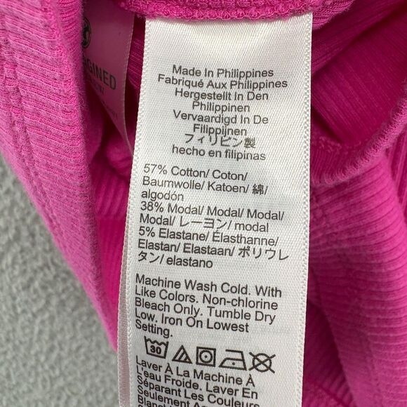 J.Crew Womens VIntage Rib Ruffle Mockneck Top Hot Pink Size Small BM317 - Picture 5 of 7